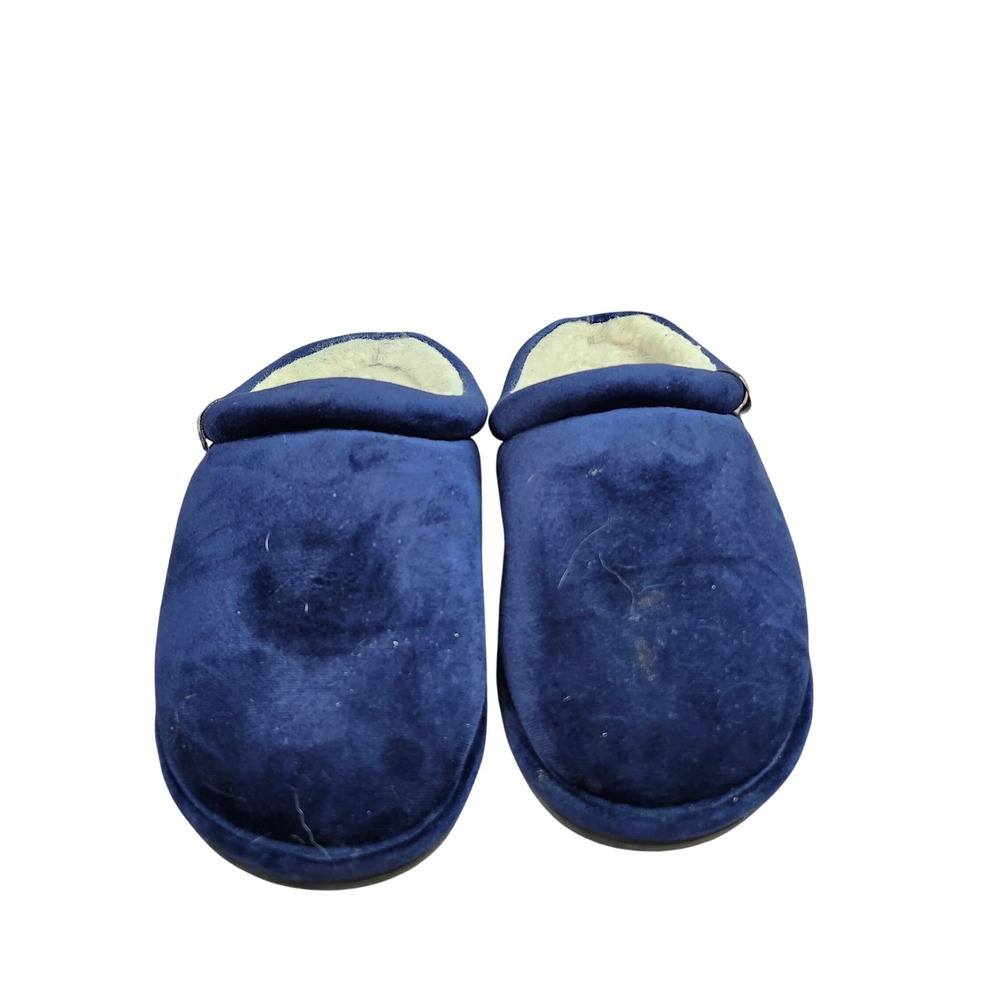 Polo Ralph Lauren Klarence Mens Navy Blue Microsuede Scuff Slippers Size 7 - Picture 9 of 9